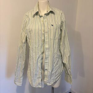 Abercrombie and Fitch size Medium Early 2000 Embroidered Preppy Muscle Button up